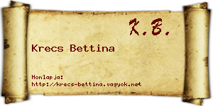 Krecs Bettina névjegykártya